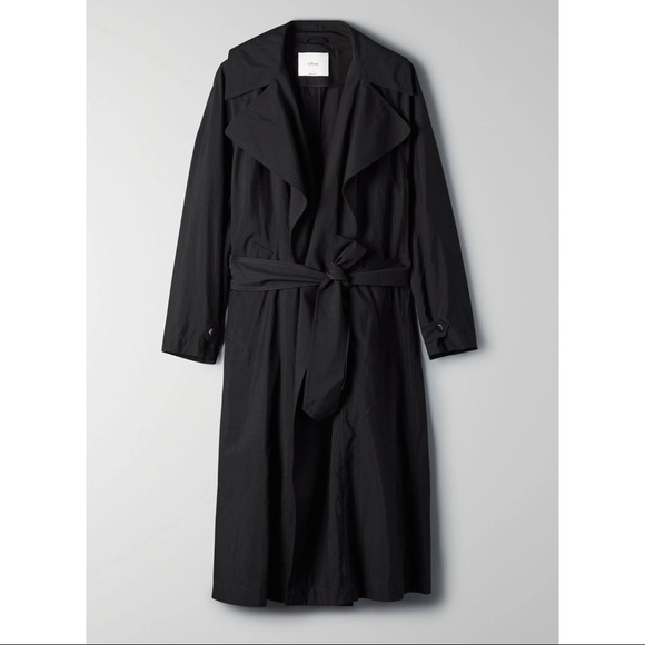 EUC ARITZIA WILFRED Requiem Trench Coat XXS Belted Black Water-Repellent Jacket - Picture 1 of 15
